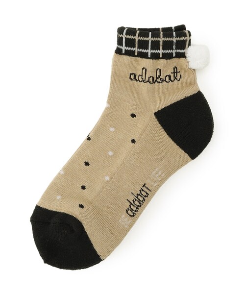 adabat（アダバット）の「ボンボンドットショートソックス（ソックス/靴下・レディース・ベージュ/パープル/ネイビー・00）」の2枚目の写真