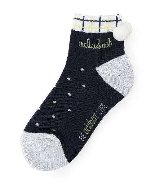 adabat（アダバット）の「ボンボンドットショートソックス（ソックス/靴下・レディース・ベージュ/パープル/ネイビー・00）」の3枚目の写真