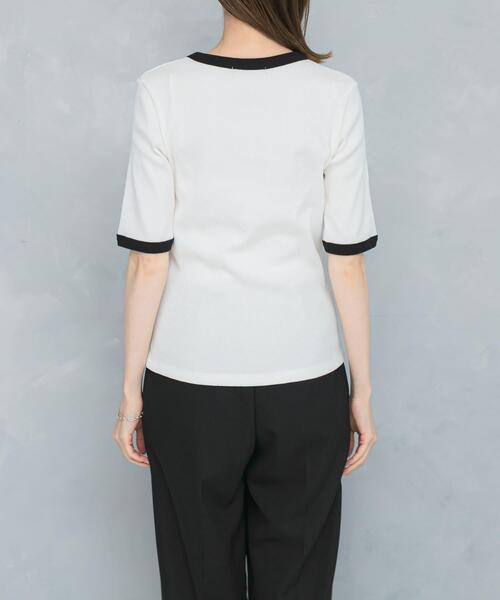 URBAN RESEARCH ROSSO WOMEN（アーバンリサーチ　ロッソ）の「バイカラーコンパクトリブTシャツ（Tシャツ/カットソー・レディース・ブラック/ベージュ/オフホワイト・FREE）」の10枚目の写真