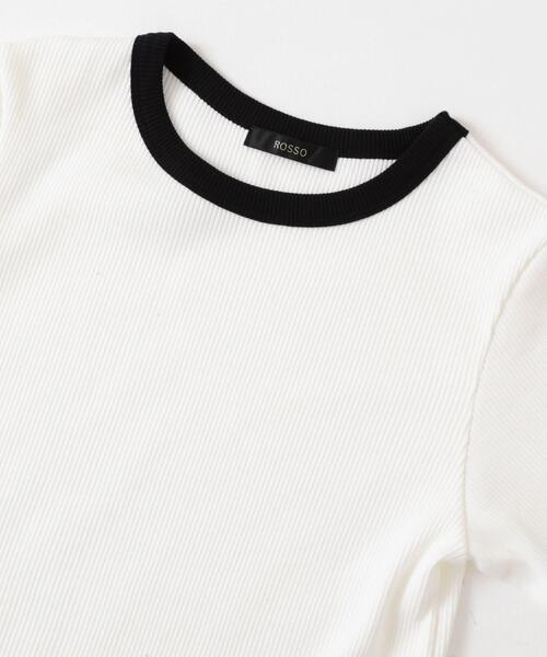 URBAN RESEARCH ROSSO WOMEN（アーバンリサーチ　ロッソ）の「バイカラーコンパクトリブTシャツ（Tシャツ/カットソー・レディース・ブラック/ベージュ/オフホワイト・FREE）」の17枚目の写真