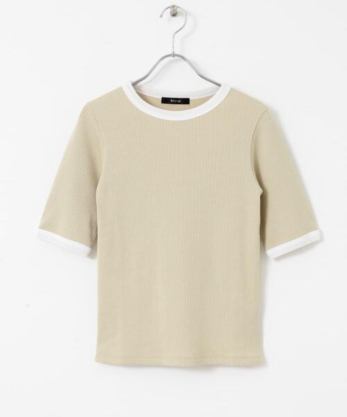 URBAN RESEARCH ROSSO WOMEN（アーバンリサーチ　ロッソ）の「バイカラーコンパクトリブTシャツ（Tシャツ/カットソー・レディース・ブラック/ベージュ/オフホワイト・FREE）」の20枚目の写真