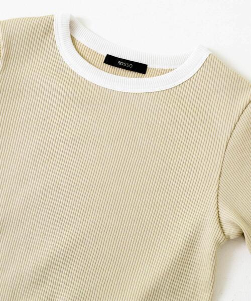 URBAN RESEARCH ROSSO WOMEN（アーバンリサーチ　ロッソ）の「バイカラーコンパクトリブTシャツ（Tシャツ/カットソー・レディース・ブラック/ベージュ/オフホワイト・FREE）」の21枚目の写真