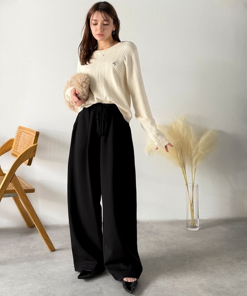 Java(ジャバ)の「《JaVa ジャバコラボ》大人の余白をまとうワイドスウェット。ヘビーウェイトスウェットワイドパンツ(スウェットパンツ・レディース・オートミール/杢グレー/ブラック・LARGE/MEDIUM/SMALL/X-LARGE)」の9枚目の写真