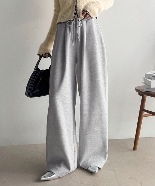 Java(ジャバ)の「《JaVa ジャバコラボ》大人の余白をまとうワイドスウェット。ヘビーウェイトスウェットワイドパンツ(スウェットパンツ・レディース・オートミール/杢グレー/ブラック・LARGE/MEDIUM/SMALL/X-LARGE)」の10枚目の写真