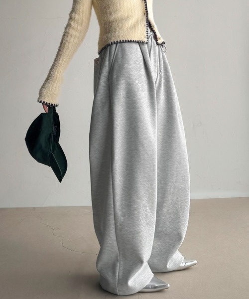 Java(ジャバ)の「《JaVa ジャバコラボ》大人の余白をまとうワイドスウェット。ヘビーウェイトスウェットワイドパンツ(スウェットパンツ・レディース・オートミール/杢グレー/ブラック・LARGE/MEDIUM/SMALL/X-LARGE)」の11枚目の写真