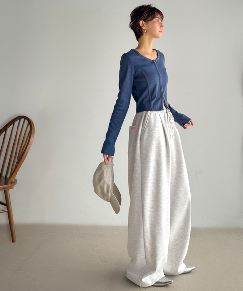 Java(ジャバ)の「《JaVa ジャバコラボ》大人の余白をまとうワイドスウェット。ヘビーウェイトスウェットワイドパンツ(スウェットパンツ・レディース・オートミール/杢グレー/ブラック・LARGE/MEDIUM/SMALL/X-LARGE)」の16枚目の写真