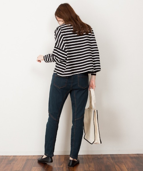 RCD(アールシーディー)の「ウエストリブデニムサルエルパンツ(デニムパンツ・レディース・ワンウォッシュ/ネイビー/ブルー・LL/3L/L/4L/M)」の15枚目の写真