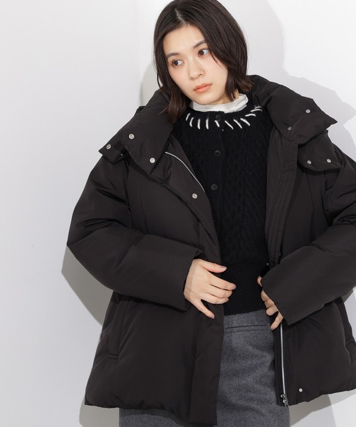 N.（N. Natural Beauty Basic）（エヌエヌナチュラルビューティーベーシック）の「【取り外し可能】フーデットミドルダウン（ダウンジャケット/コート・レディース・ブラック/ブラウン/オフホワイト・MEDIUM/SMALL）」の2枚目の写真