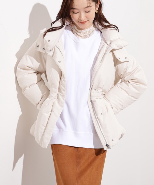 N.（N. Natural Beauty Basic）（エヌエヌナチュラルビューティーベーシック）の「【取り外し可能】フーデットミドルダウン（ダウンジャケット/コート・レディース・ブラック/ブラウン/オフホワイト・MEDIUM/SMALL）」の6枚目の写真