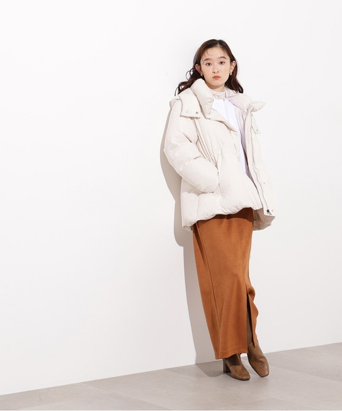 N.（N. Natural Beauty Basic）（エヌエヌナチュラルビューティーベーシック）の「【取り外し可能】フーデットミドルダウン（ダウンジャケット/コート・レディース・ブラック/ブラウン/オフホワイト・MEDIUM/SMALL）」の7枚目の写真