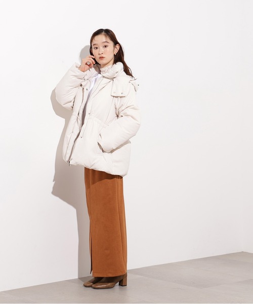 N.（N. Natural Beauty Basic）（エヌエヌナチュラルビューティーベーシック）の「【取り外し可能】フーデットミドルダウン（ダウンジャケット/コート・レディース・ブラック/ブラウン/オフホワイト・MEDIUM/SMALL）」の9枚目の写真