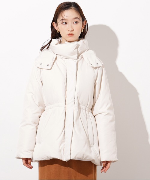 N.（N. Natural Beauty Basic）（エヌエヌナチュラルビューティーベーシック）の「【取り外し可能】フーデットミドルダウン（ダウンジャケット/コート・レディース・ブラック/ブラウン/オフホワイト・MEDIUM/SMALL）」の11枚目の写真