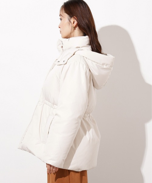 N.（N. Natural Beauty Basic）（エヌエヌナチュラルビューティーベーシック）の「【取り外し可能】フーデットミドルダウン（ダウンジャケット/コート・レディース・ブラック/ブラウン/オフホワイト・MEDIUM/SMALL）」の12枚目の写真