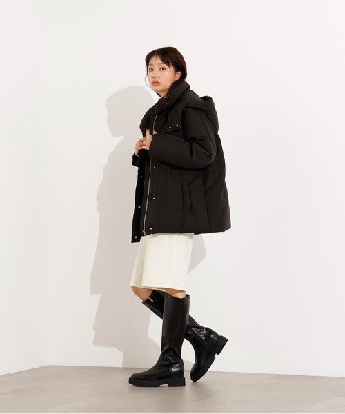 セール】【取り外し可能】フーデットミドルダウン（ダウンジャケット