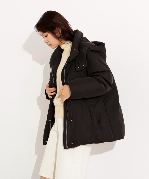 セール】【取り外し可能】フーデットミドルダウン（ダウンジャケット