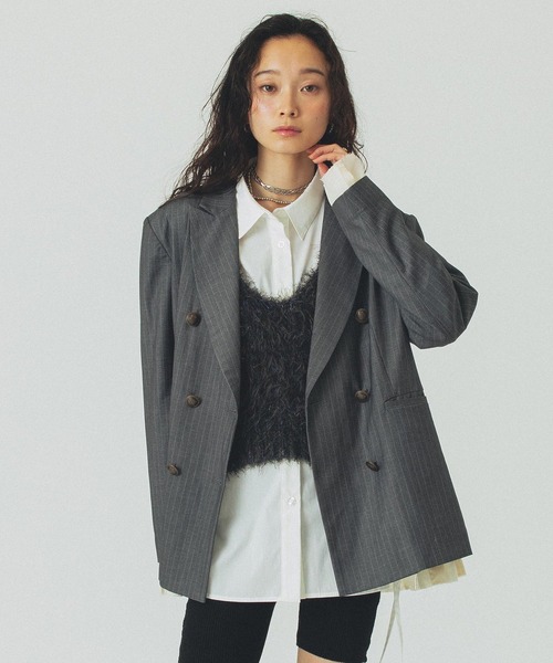 ROSE BUD（ローズバッド）の「TAILORED JACKET（テーラードジャケット・レディース・ネイビー/グレー・S/M）」の3枚目の写真
