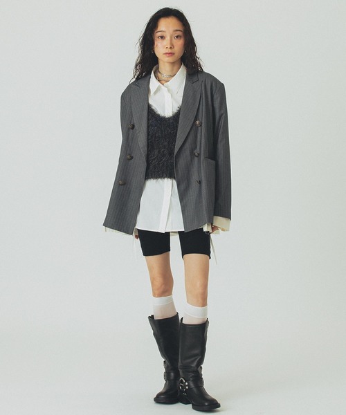 ROSE BUD（ローズバッド）の「TAILORED JACKET（テーラードジャケット・レディース・ネイビー/グレー・S/M）」の4枚目の写真
