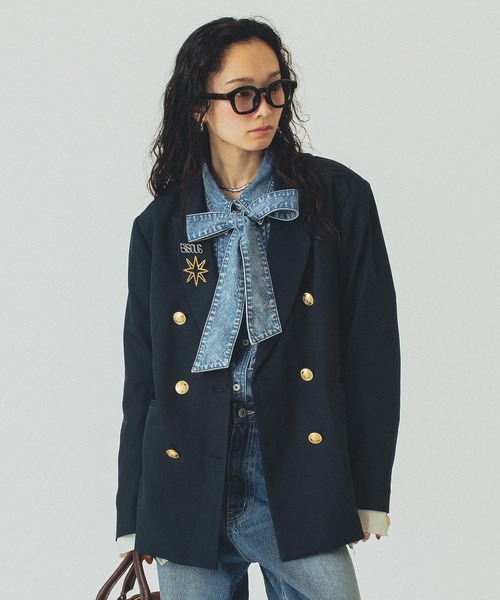 ROSE BUD（ローズバッド）の「TAILORED JACKET（テーラードジャケット・レディース・ネイビー/グレー・S/M）」の7枚目の写真