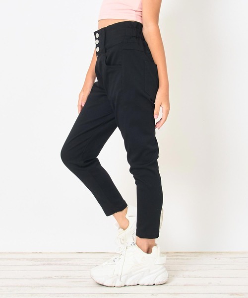 ANAP kids（アナップキッズ）の「ハイウエスト ストレッチ スキニー パンツ【ジュニアお揃い】（その他パンツ・キッズ・ブラック・130cm/120cm/110cm）」の3枚目の写真