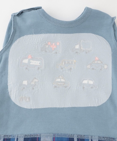 KP BOY（ケーピーボーイ）の「車アップリケ×裾チェック 長袖Tシャツ（Tシャツ/カットソー・キッズ・レッド/ブルー・80ｃｍ/90cm/100cm/120cm/130cm/110cm）」の6枚目の写真