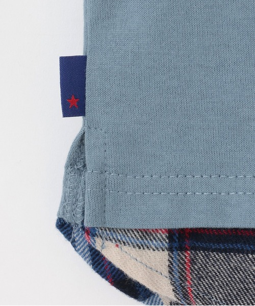 KP BOY（ケーピーボーイ）の「車アップリケ×裾チェック 長袖Tシャツ（Tシャツ/カットソー・キッズ・レッド/ブルー・80ｃｍ/90cm/100cm/120cm/130cm/110cm）」の8枚目の写真