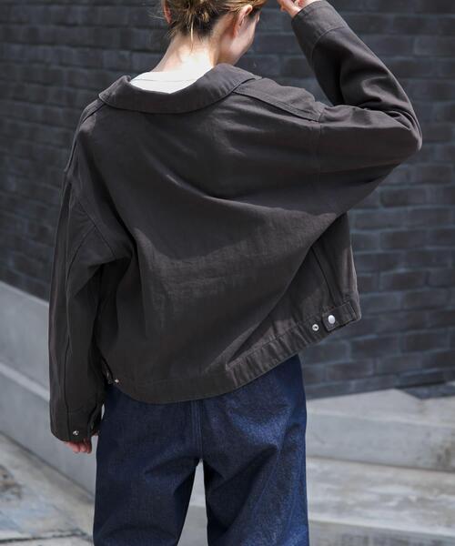 FORK&SPOON(フォークアンドスプーン)の「FORK&SPOON ガーメントダイツイルジップブルゾン(ブルゾン・レディース・アイボリー/チャコールグレー・1)」の14枚目の写真