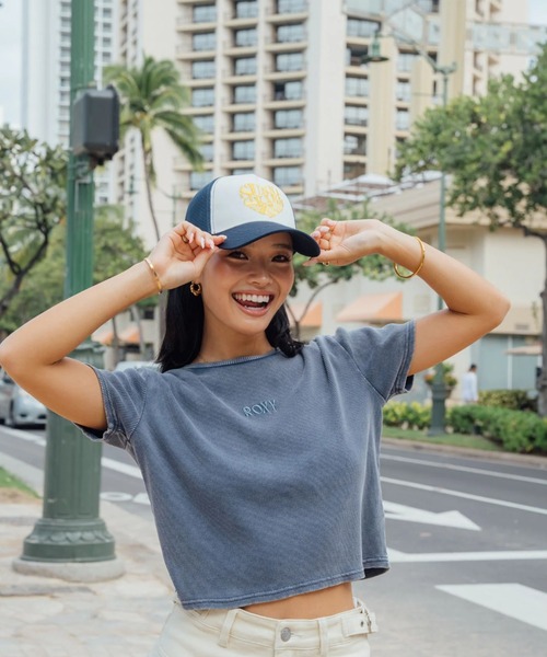 ROXY（ロキシー）の「ROXY×NANAHA RIB S/S /ロキシークロップド丈ロゴワンポイントリブ半袖Tシャツ（Tシャツ/カットソー・レディース・ネイビー/ナチュラル/ブラック・MEDIUM/LARGE）」の14枚目の写真