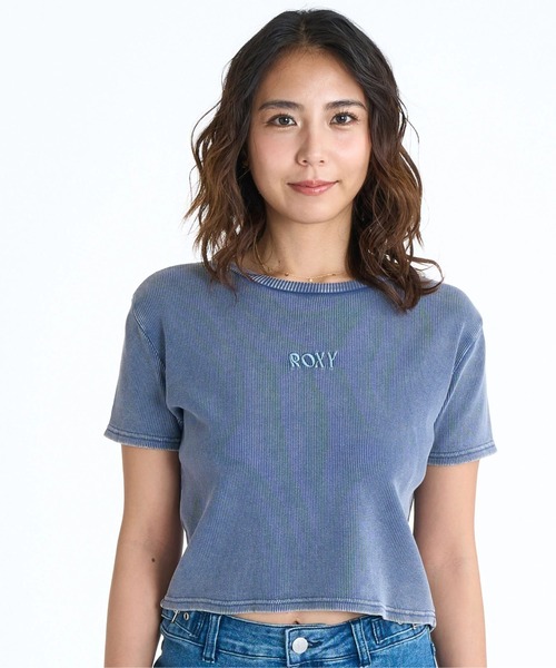 ROXY（ロキシー）の「ROXY×NANAHA RIB S/S /ロキシークロップド丈ロゴワンポイントリブ半袖Tシャツ（Tシャツ/カットソー・レディース・ネイビー/ナチュラル/ブラック・MEDIUM/LARGE）」の22枚目の写真