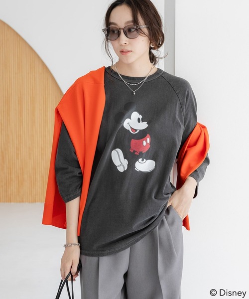Elura（エルーラ）の「【GOODROCKSPEED】別注 /Mickey/プリント7分Tシャツ /590662（Tシャツ/カットソー・レディース・ブラウン/チャコールグレー/ホワイト・FREE）」の3枚目の写真