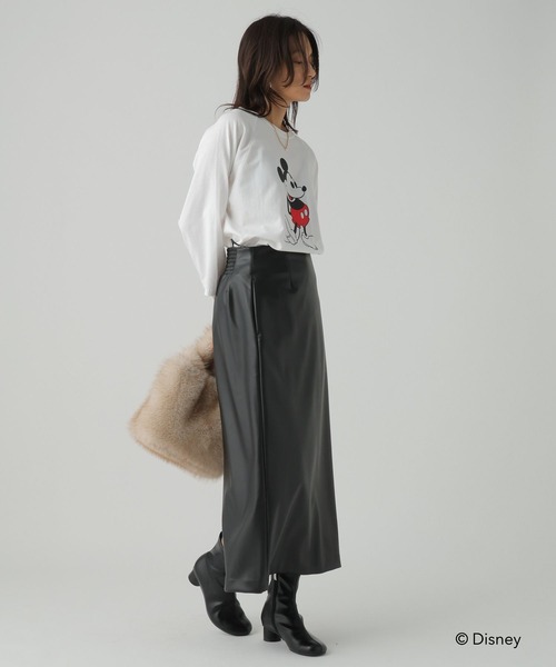 Elura（エルーラ）の「【GOODROCKSPEED】別注 /Mickey/プリント7分Tシャツ /590662（Tシャツ/カットソー・レディース・ブラウン/チャコールグレー/ホワイト・FREE）」の12枚目の写真