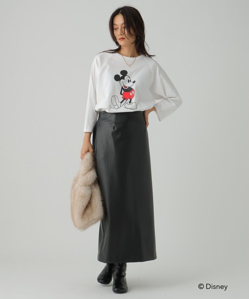 Elura（エルーラ）の「【GOODROCKSPEED】別注 /Mickey/プリント7分Tシャツ /590662（Tシャツ/カットソー・レディース・ブラウン/チャコールグレー/ホワイト・FREE）」の11枚目の写真