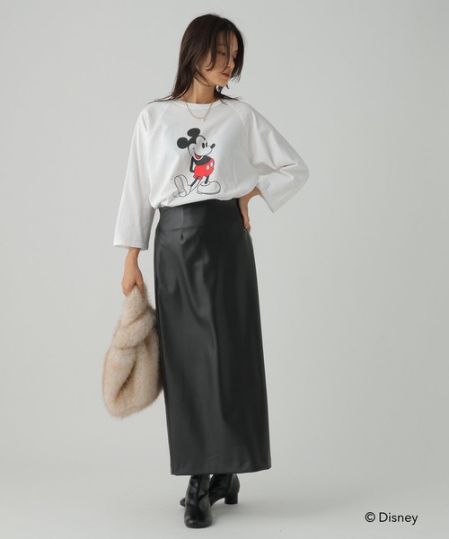 Elura（エルーラ）の「【GOODROCKSPEED】別注 /Mickey/プリント7分Tシャツ /590662（Tシャツ/カットソー・レディース・ブラウン/チャコールグレー/ホワイト・FREE）」の10枚目の写真