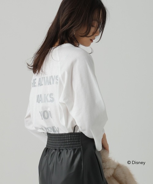 Elura（エルーラ）の「【GOODROCKSPEED】別注 /Mickey/プリント7分Tシャツ /590662（Tシャツ/カットソー・レディース・ブラウン/チャコールグレー/ホワイト・FREE）」の9枚目の写真