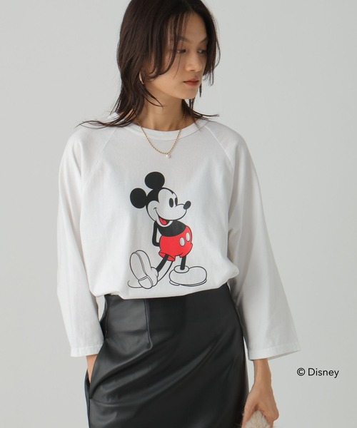 Elura（エルーラ）の「【GOODROCKSPEED】別注 /Mickey/プリント7分Tシャツ /590662（Tシャツ/カットソー・レディース・ブラウン/チャコールグレー/ホワイト・FREE）」の7枚目の写真