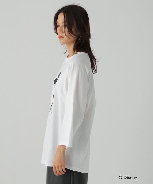 Elura（エルーラ）の「【GOODROCKSPEED】別注 /Mickey/プリント7分Tシャツ /590662（Tシャツ/カットソー・レディース・ブラウン/チャコールグレー/ホワイト・FREE）」の21枚目の写真
