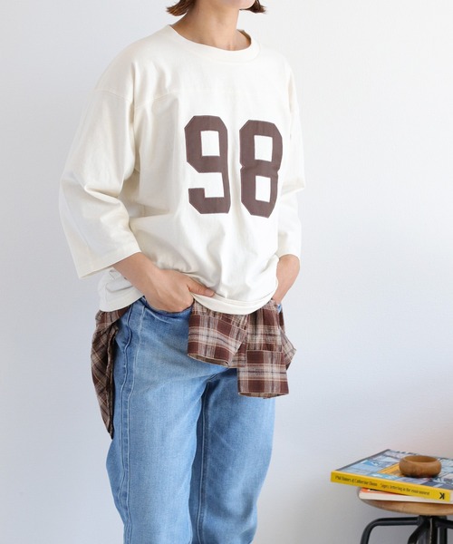 cepo（セポ）の「ナンバリングフットボールTee（Tシャツ/カットソー・レディース・ベージュ/チャコール・M）」の20枚目の写真