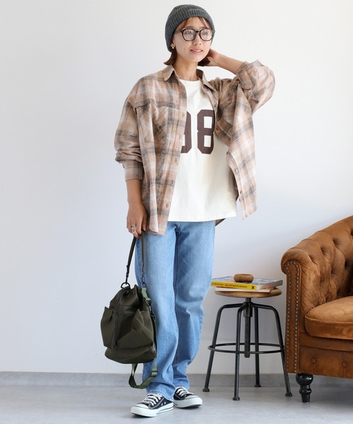 cepo（セポ）の「ナンバリングフットボールTee（Tシャツ/カットソー・レディース・ベージュ/チャコール・M）」の14枚目の写真