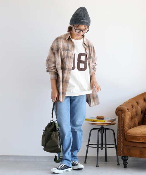 cepo（セポ）の「ナンバリングフットボールTee（Tシャツ/カットソー・レディース・ベージュ/チャコール・M）」の15枚目の写真