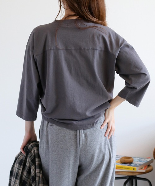 cepo（セポ）の「ナンバリングフットボールTee（Tシャツ/カットソー・レディース・ベージュ/チャコール・M）」の11枚目の写真