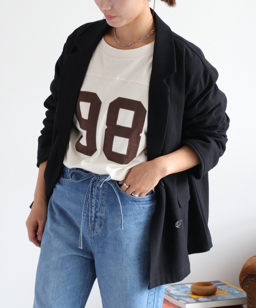 cepo（セポ）の「ナンバリングフットボールTee（Tシャツ/カットソー・レディース・ベージュ/チャコール・M）」の19枚目の写真