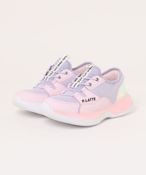 PINK-latte（ピンクラテ）の「【PINK-latte】ジュニアスニーカー（スニーカー・キッズ・パープル/ホワイト/ブラック・20.0cm/21.0cm/22.0cm/23.0cm/24.0cm）」の2枚目の写真