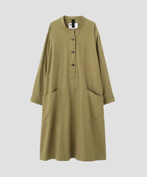 MHL.（エムエイチエル）の「FINE COTTON WOOL TWILL（ワンピース・レディース・ネイビー/オリーブ・1/2）」の4枚目の写真