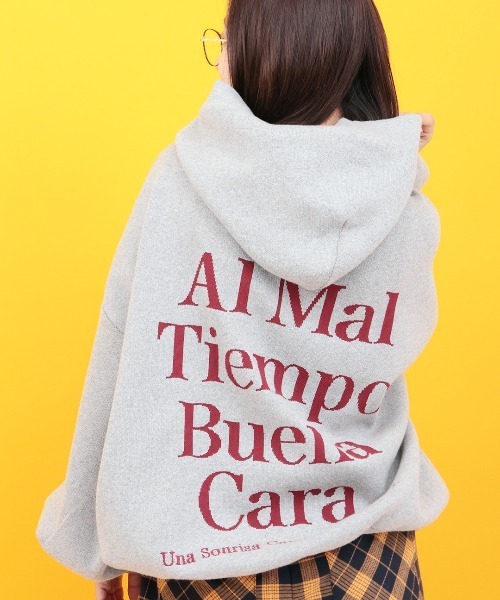 チチカカ（チチカカ）の「Orale! バックロゴニットフーディー（ニット/セーター・レディース・ネイビー/ボルドー/ライトグレー・FREE）」の5枚目の写真