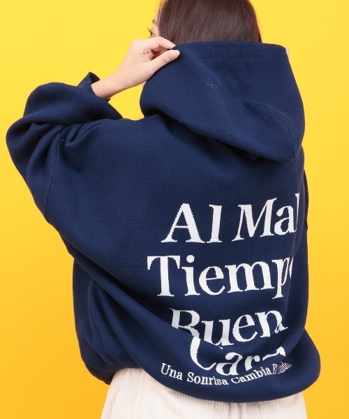 チチカカ（チチカカ）の「Orale! バックロゴニットフーディー（ニット/セーター・レディース・ネイビー/ボルドー/ライトグレー・FREE）」の7枚目の写真