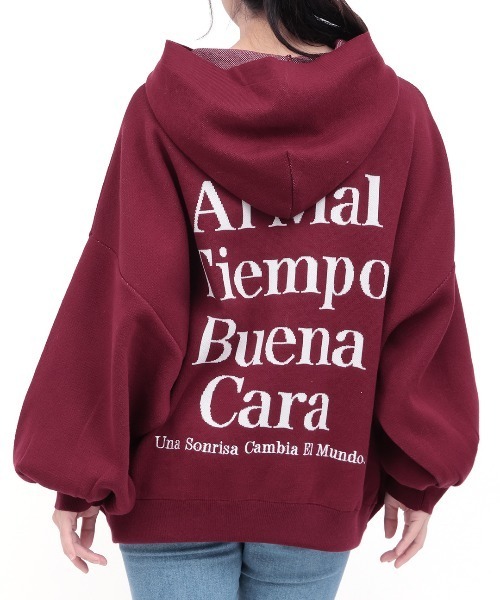 チチカカ（チチカカ）の「Orale! バックロゴニットフーディー（ニット/セーター・レディース・ネイビー/ボルドー/ライトグレー・FREE）」の12枚目の写真