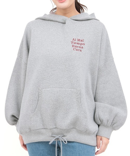 チチカカ（チチカカ）の「Orale! バックロゴニットフーディー（ニット/セーター・レディース・ネイビー/ボルドー/ライトグレー・FREE）」の13枚目の写真