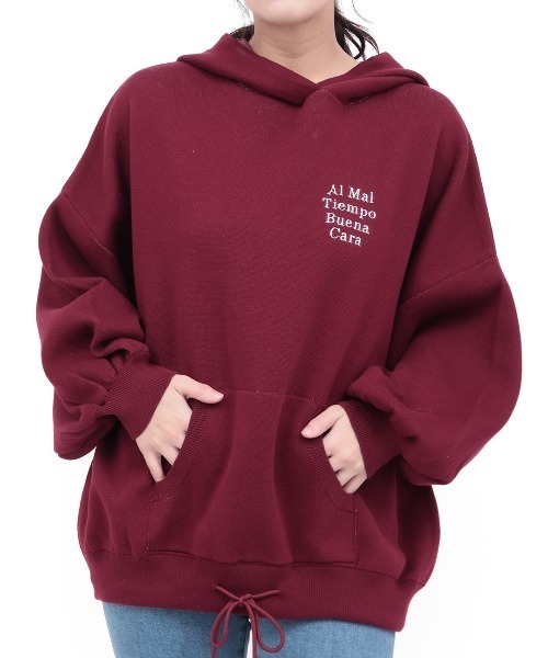 チチカカ（チチカカ）の「Orale! バックロゴニットフーディー（ニット/セーター・レディース・ネイビー/ボルドー/ライトグレー・FREE）」の15枚目の写真