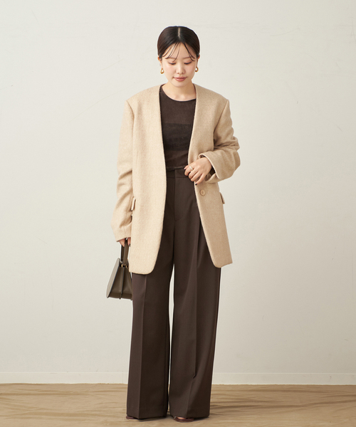 plage（プラージュ）の「One Tuck Straight Wide パンツ（スラックス・レディース・ベージュ/ブラウン・34/36/38）」の13枚目の写真