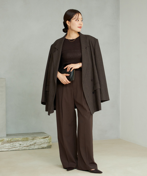 One Tuck Straight Wide パンツ（スラックス）｜Plage