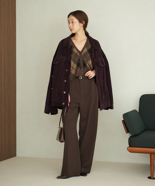 セール】One Tuck Straight Wide パンツ（スラックス）｜Plage